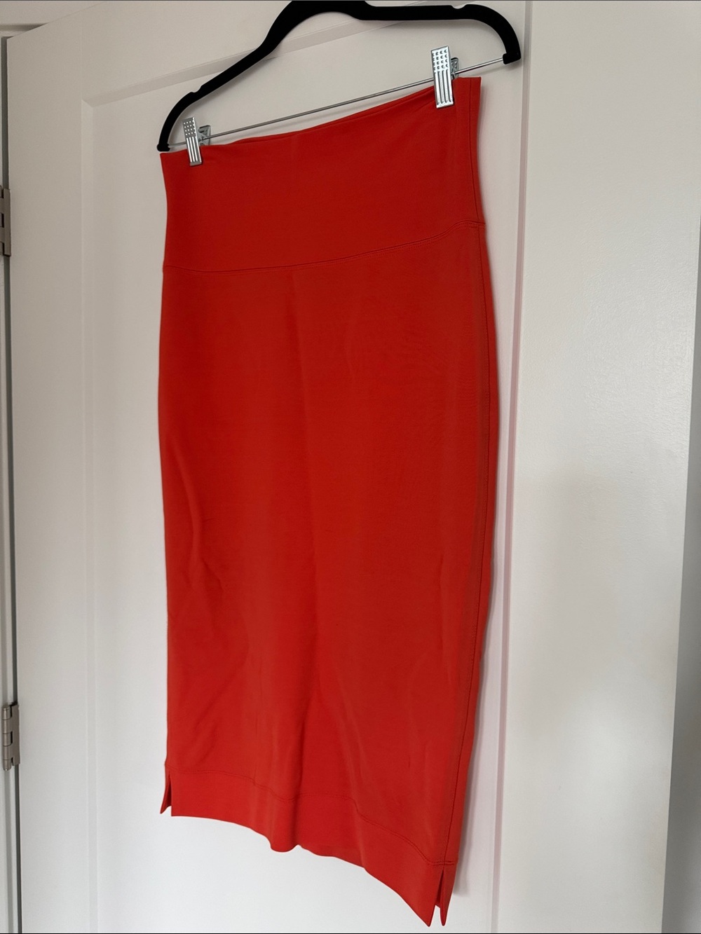 Women's Red Stretch Pencil Skirt